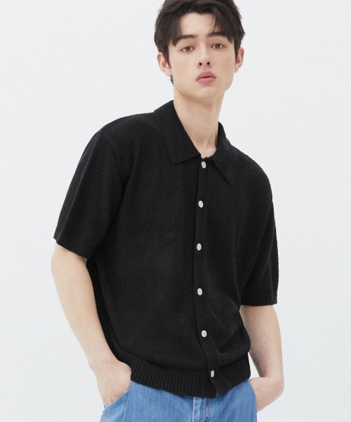 TRILLION(トリリオン)の「ウォッシャブルブックルカラー 半袖ニット(PURE BLACK)(Tシャツ/カットソー・レディース・その他・LARGE/X-LARGE/MEDIUM)」の3枚目の写真