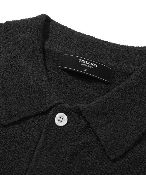 TRILLION（トリリオン）の「ウォッシャブルブックルカラー 半袖ニット(PURE BLACK)（Tシャツ/カットソー・レディース・その他・LARGE/X-LARGE/MEDIUM）」の6枚目の写真