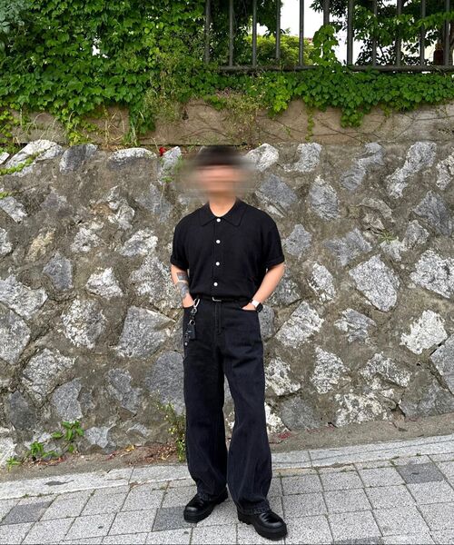 TRILLION（トリリオン）の「ウォッシャブルブックルカラー 半袖ニット(PURE BLACK)（Tシャツ/カットソー・レディース・その他・LARGE/X-LARGE/MEDIUM）」の18枚目の写真