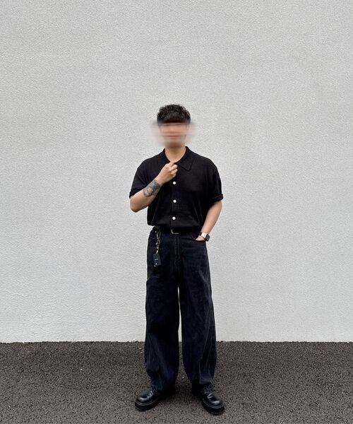 TRILLION（トリリオン）の「ウォッシャブルブックルカラー 半袖ニット(PURE BLACK)（Tシャツ/カットソー・レディース・その他・LARGE/X-LARGE/MEDIUM）」の20枚目の写真