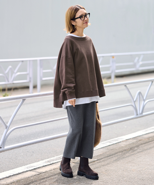 ≪一部カラーWEB限定 / 追加≫ボートネックワイドスウェット 3