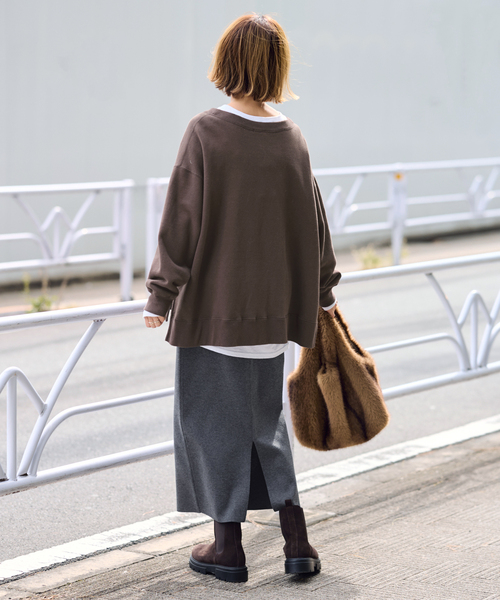 ≪一部カラーWEB限定 / 追加≫ボートネックワイドスウェット 3