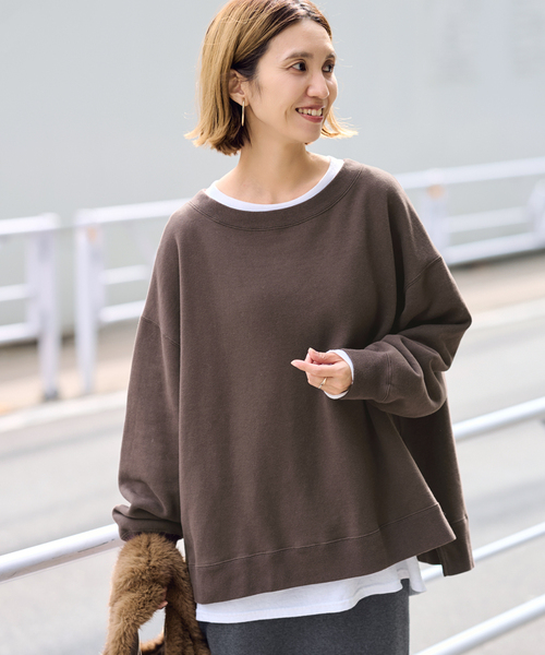 ≪一部カラーWEB限定 / 追加≫ボートネックワイドスウェット 3