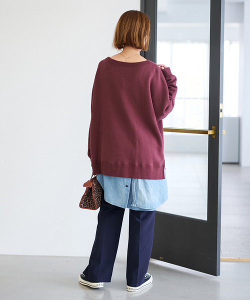 ≪一部カラーWEB限定 / 追加≫ボートネックワイドスウェット 3