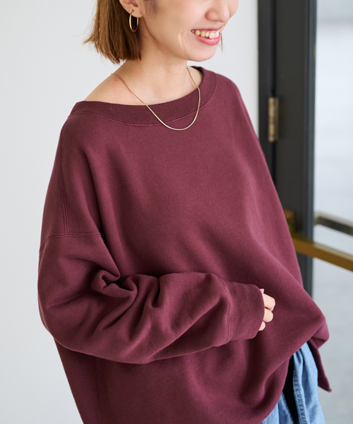 ≪一部カラーWEB限定 / 追加≫ボートネックワイドスウェット 3