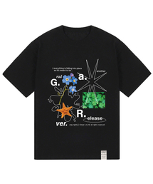 [ユニセックス]G NO.1 コラージュ 半袖Tシャツ_ブラック