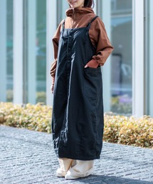 D.M.G.（ドミンゴ）の「[D.M.G / ディーエムジー] ムラバックサテン ワークサロペットスカート（サロペット/オーバーオール）」