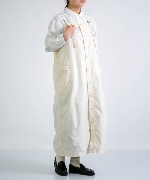 D.M.G.（ドミンゴ）の「[D.M.G / ディーエムジー] ムラバックサテン ワークサロペットスカート（サロペット/オーバーオール・レディース・ブラック/キナリ・FREE）」の19枚目の写真