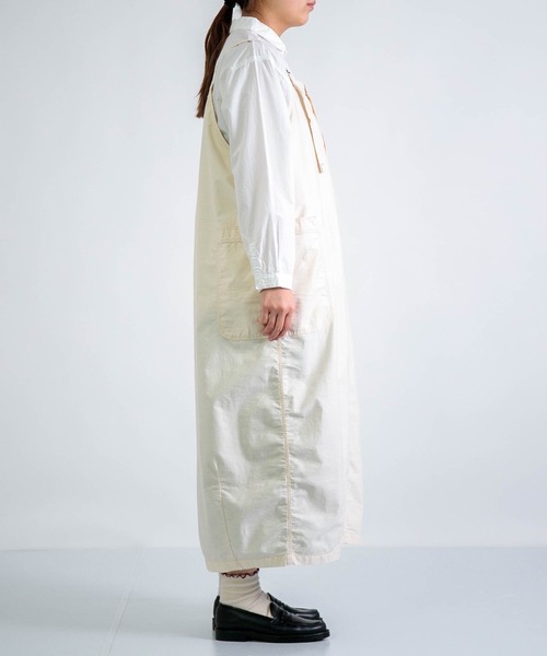 D.M.G.（ドミンゴ）の「[D.M.G / ディーエムジー] ムラバックサテン ワークサロペットスカート（サロペット/オーバーオール・レディース・ブラック/キナリ・FREE）」の21枚目の写真