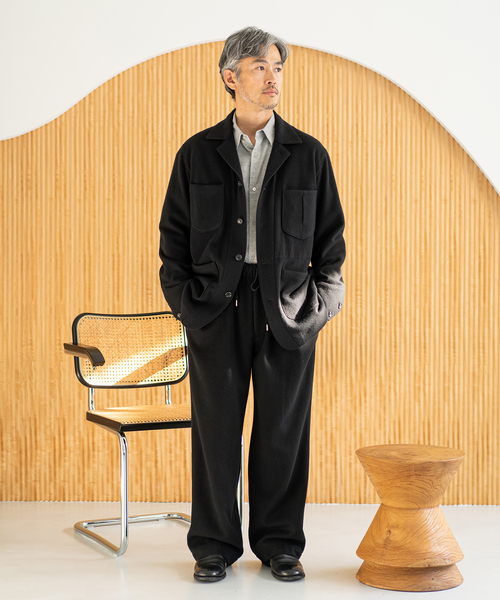 EDIFICE（エディフィス）の「E.WOOL SHAGGY WIDE イージーパンツ（スラックス・メンズ・ブラック・44/46/48）」の13枚目の写真