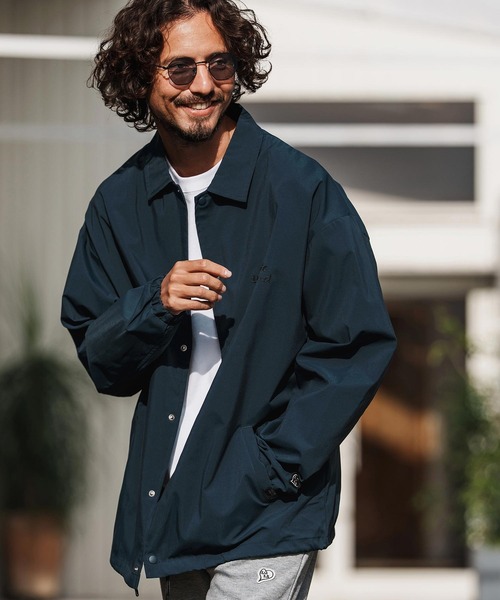 1minute 1second（ワンミニットワンセカンド）の「mj11280-coach jacket with 1M1S chenille embroidered patch コーチジャケット (1M26H180)（ブルゾン・メンズ・ブラック/ベージュ/ネイビー・M/L/XL）」の3枚目の写真
