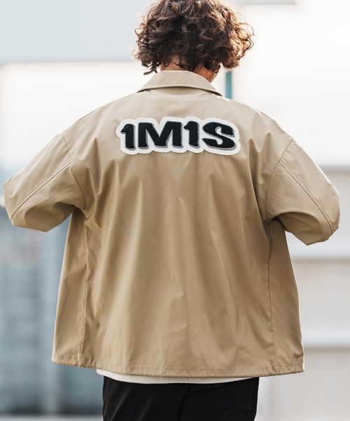 1minute 1second（ワンミニットワンセカンド）の「mj11280-coach jacket with 1M1S chenille embroidered patch コーチジャケット (1M26H180)（ブルゾン・メンズ・ブラック/ベージュ/ネイビー・M/L/XL）」の5枚目の写真
