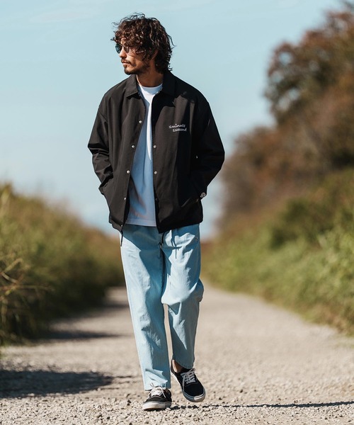 1minute 1second（ワンミニットワンセカンド）の「mj11280-coach jacket with 1M1S chenille embroidered patch コーチジャケット (1M26H180)（ブルゾン・メンズ・ブラック/ベージュ/ネイビー・M/L/XL）」の17枚目の写真