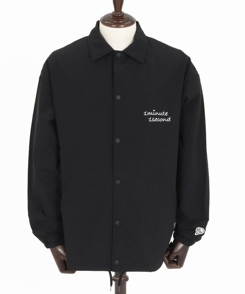 1minute 1second（ワンミニットワンセカンド）の「mj11280-coach jacket with 1M1S chenille embroidered patch コーチジャケット (1M26H180)（ブルゾン・メンズ・ブラック/ベージュ/ネイビー・M/L/XL）」の18枚目の写真