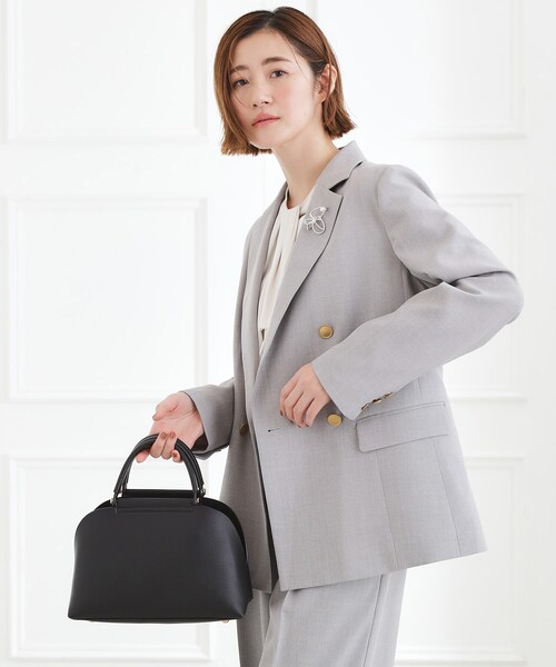 grove（グローブ）の「【ハレの日にもデイリーにも】バーハンドルラウンド2WAYトート（ハンドバッグ・レディース・ブラック/イエロー系その他/ライトグレー/ピンク・00）」の7枚目の写真