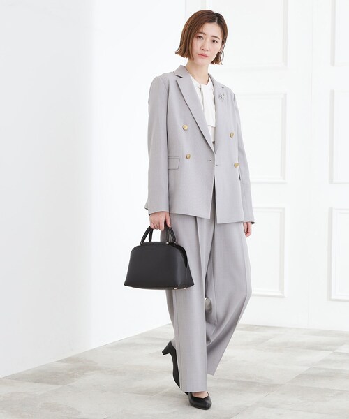 grove（グローブ）の「【ハレの日にもデイリーにも】バーハンドルラウンド2WAYトート（ハンドバッグ・レディース・ブラック/イエロー系その他/ライトグレー/ピンク・00）」の8枚目の写真