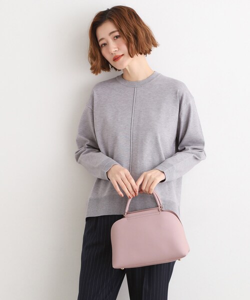 grove（グローブ）の「【ハレの日にもデイリーにも】バーハンドルラウンド2WAYトート（ハンドバッグ・レディース・ブラック/イエロー系その他/ライトグレー/ピンク・00）」の11枚目の写真