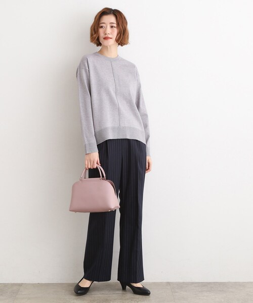 grove（グローブ）の「【ハレの日にもデイリーにも】バーハンドルラウンド2WAYトート（ハンドバッグ・レディース・ブラック/イエロー系その他/ライトグレー/ピンク・00）」の12枚目の写真