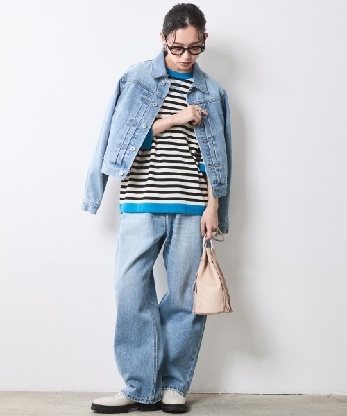 CHIC STYLE（シックスタイル）の「綿100％デニムジャケット＜大きいサイズ有＞シックスタイル（デニムジャケット・レディース・ブルー系/ネイビー系・M/L/LL/3L/4L/5L）」の13枚目の写真