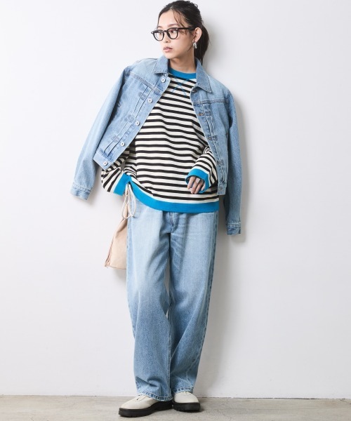 CHIC STYLE（シックスタイル）の「綿100％デニムジャケット＜大きいサイズ有＞シックスタイル（デニムジャケット・レディース・ブルー系/ネイビー系・M/L/LL/3L/4L/5L）」の14枚目の写真