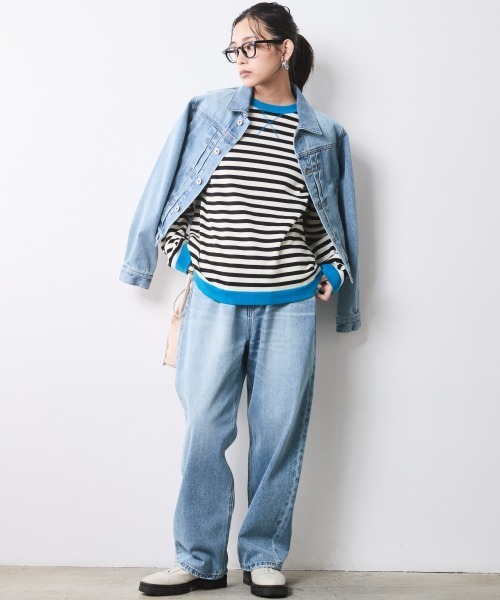 CHIC STYLE（シックスタイル）の「綿100％デニムジャケット＜大きいサイズ有＞シックスタイル（デニムジャケット・レディース・ブルー系/ネイビー系・M/L/LL/3L/4L/5L）」の16枚目の写真