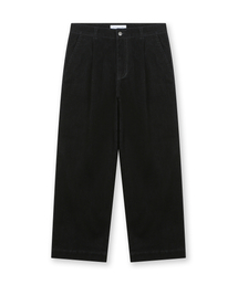 BESLOW（ビースロー）の「VELVET DENIM ONE TUCK CURVED PANTS BLACK（デニムパンツ）」