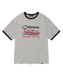 SPオンヘブンリングバイカラーTシャツ-メランジグレー