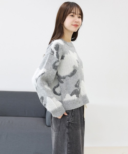 Aletta vita（アレッタビータ）の「ニュアンス柄シャギーニットプルオーバー（ニット/セーター・レディース・ベージュ/グレー・FREE）」の14枚目の写真