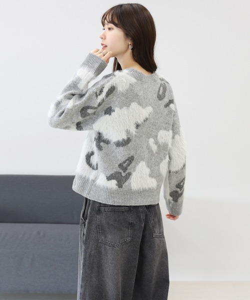 Aletta vita（アレッタビータ）の「ニュアンス柄シャギーニットプルオーバー（ニット/セーター・レディース・ベージュ/グレー・FREE）」の15枚目の写真