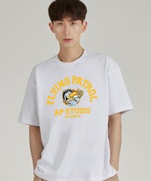 フライングパトロール ラウンドネック 15番手 綿 半袖Tシャツ_ホワイト