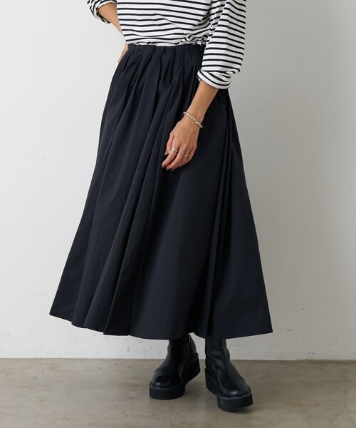 BEARDSLEY（ビアズリー）の「タックフレアスカート（スカート・レディース・ブラック/カーキ・FREE）」の3枚目の写真