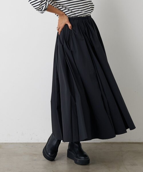 BEARDSLEY（ビアズリー）の「タックフレアスカート（スカート・レディース・ブラック/カーキ・FREE）」の4枚目の写真