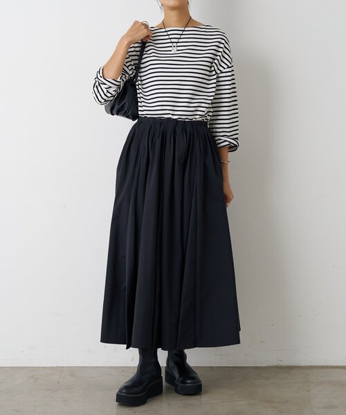 BEARDSLEY（ビアズリー）の「タックフレアスカート（スカート・レディース・ブラック/カーキ・FREE）」の7枚目の写真