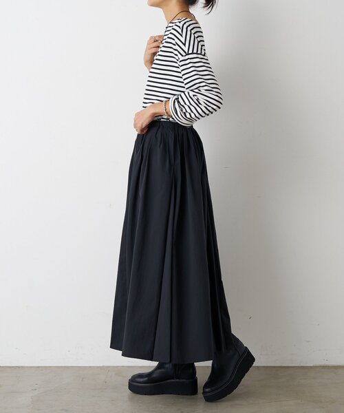 BEARDSLEY（ビアズリー）の「タックフレアスカート（スカート・レディース・ブラック/カーキ・FREE）」の8枚目の写真