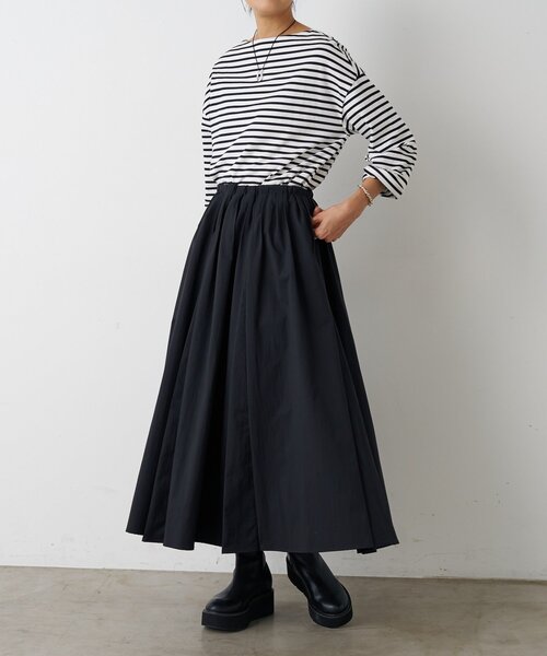 BEARDSLEY（ビアズリー）の「タックフレアスカート（スカート・レディース・ブラック/カーキ・FREE）」の10枚目の写真