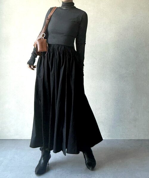 BEARDSLEY（ビアズリー）の「タックフレアスカート（スカート・レディース・ブラック/カーキ・FREE）」の11枚目の写真