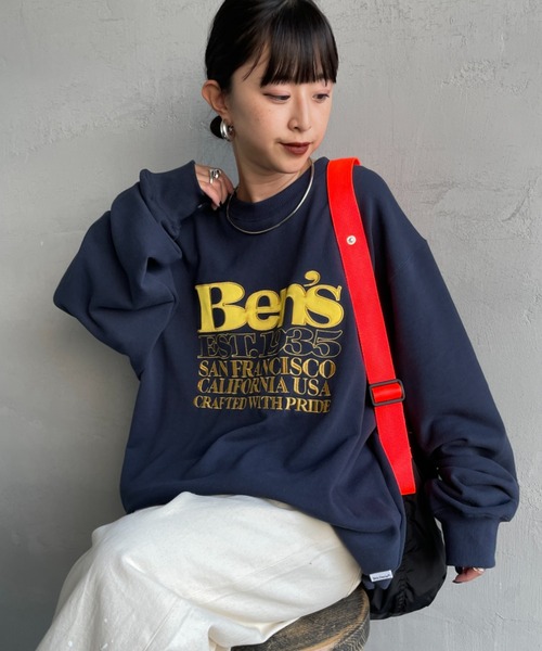 BEN DAVIS（ベンデイビス）の「【WEB限定】[BEN DAVIS/ベンデイビス] BEN’S刺繍 ビッグロゴ クルーネックスウェット【追加】（スウェット・レディース・グレー/ネイビー・XL/L/M）」の2枚目の写真