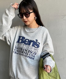 【WEB限定】[BEN DAVIS/ベンデイビス] BEN’S刺繍 ビッグロゴ クルーネックスウェット【追加】
