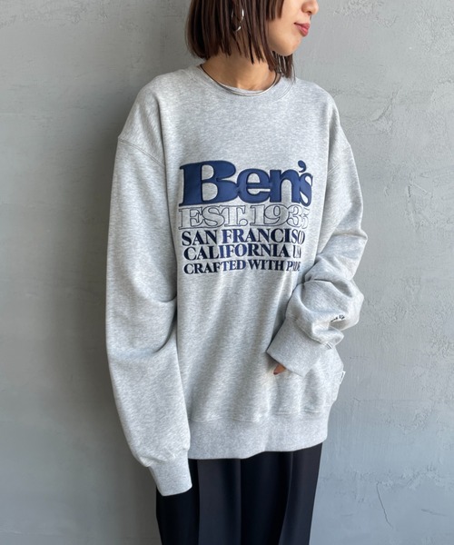 ＊Ｂen's＊ページ WEB限定】[BEN DAVIS/ベンデイビス] BEN'S刺繍 ビッグロゴ クルー