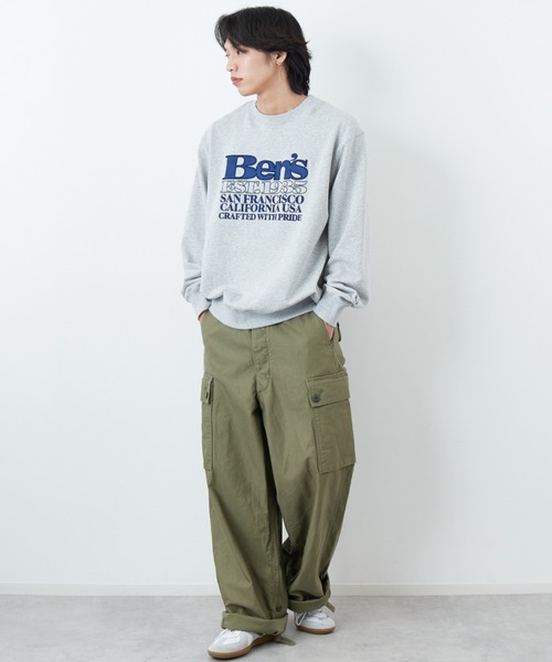 WEB限定】[BEN DAVIS/ベンデイビス] BEN'S刺繍 ビッグロゴ クルー