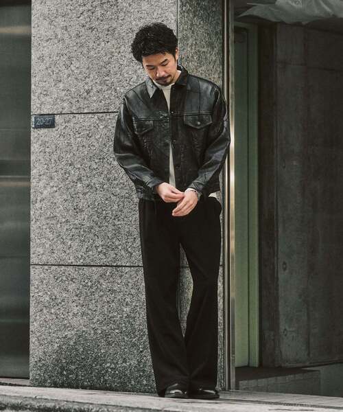 417 EDIFICE（フォーワンセブンエディフィス）の「追加【WOOSTEDLIKE】ワイドイージースラックス（スラックス・メンズ・ブラック/チャコールグレー/ブラック系その他/ブラウン・SMALL/LARGE/MEDIUM）」の7枚目の写真