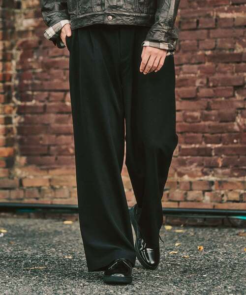 417 EDIFICE（フォーワンセブンエディフィス）の「追加【WOOSTEDLIKE】ワイドイージースラックス（スラックス・メンズ・ブラック/チャコールグレー/ブラック系その他/ブラウン・SMALL/LARGE/MEDIUM）」の12枚目の写真