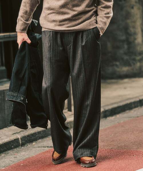 417 EDIFICE（フォーワンセブンエディフィス）の「追加【WOOSTEDLIKE】ワイドイージースラックス（スラックス・メンズ・ブラック/チャコールグレー/ブラック系その他/ブラウン・SMALL/LARGE/MEDIUM）」の14枚目の写真