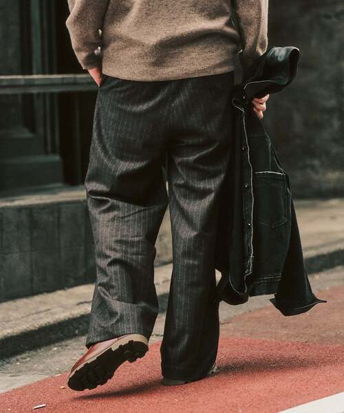 417 EDIFICE（フォーワンセブンエディフィス）の「追加【WOOSTEDLIKE】ワイドイージースラックス（スラックス・メンズ・ブラック/チャコールグレー/ブラック系その他/ブラウン・SMALL/LARGE/MEDIUM）」の15枚目の写真