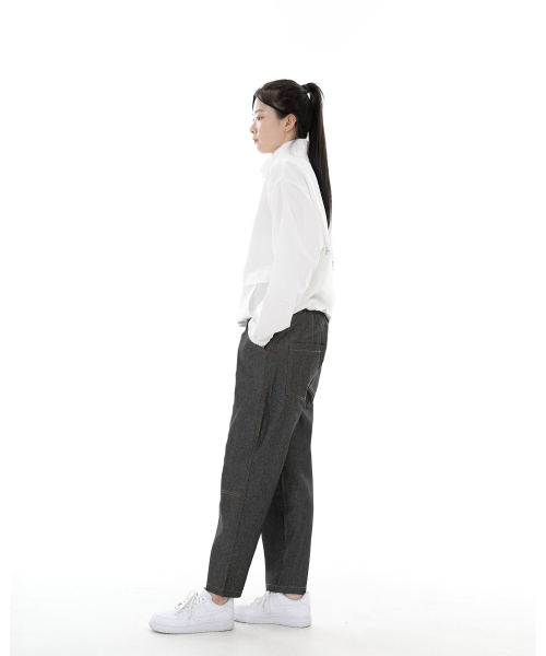 SAINTCREW(セントクルー)の「テーパードカットクロップハーフバンドパンツ TCH-326 グレーブラックデニム BRS(デニムパンツ・メンズ・その他・MEDIUM/LARGE/X-LARGE)」の3枚目の写真