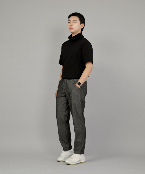 SAINTCREW(セントクルー)の「テーパードカットクロップハーフバンドパンツ TCH-326 グレーブラックデニム BRS(デニムパンツ・メンズ・その他・MEDIUM/LARGE/X-LARGE)」の5枚目の写真
