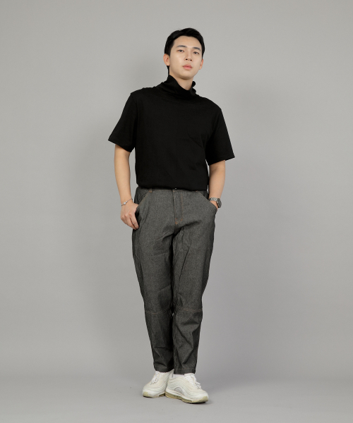 SAINTCREW(セントクルー)の「テーパードカットクロップハーフバンドパンツ TCH-326 グレーブラックデニム BRS(デニムパンツ・メンズ・その他・MEDIUM/LARGE/X-LARGE)」の6枚目の写真