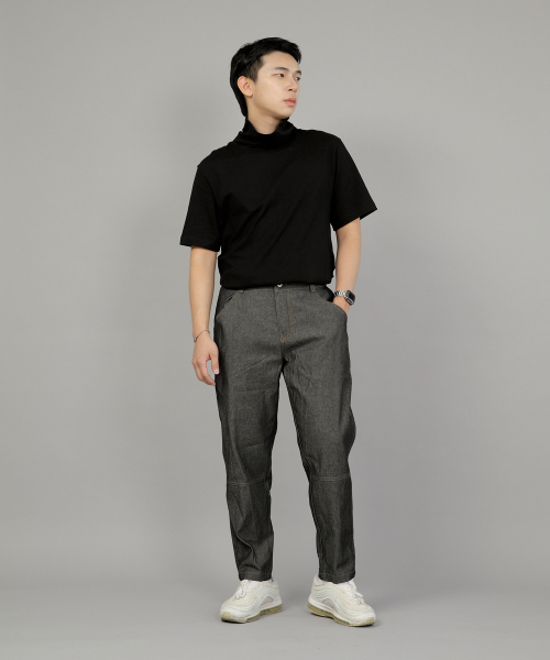 SAINTCREW(セントクルー)の「テーパードカットクロップハーフバンドパンツ TCH-326 グレーブラックデニム BRS(デニムパンツ・メンズ・その他・MEDIUM/LARGE/X-LARGE)」の7枚目の写真