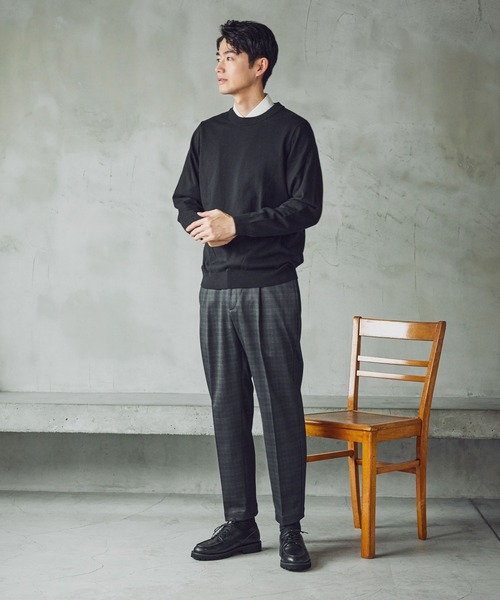 GLOBAL WORK（グローバルワーク）の「スマらくイージータックテーパードパンツ/601317（その他パンツ・メンズ・ネイビー/チャコールグレー/ネイビー系9・SMALL/MEDIUM/LARGE/X-LARGE）」の4枚目の写真