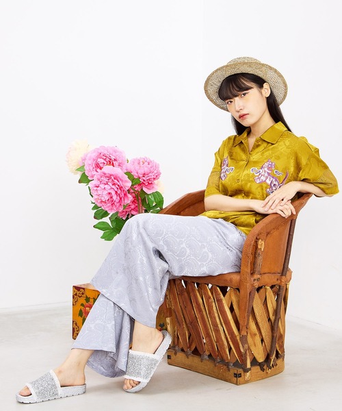 チャイハネ(チャイハネ)の「【チャイハネ】サテンペイズリー柄フレアパンツ(その他パンツ・レディース・グレー/ベージュ/ブラック・FREE)」の10枚目の写真